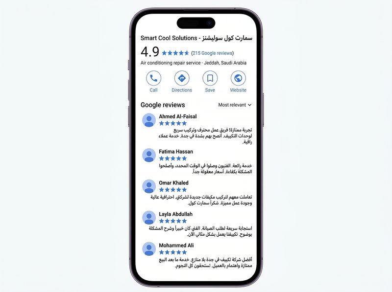 تقييمات عملاء سمارت كول على Google - 4.9 نجوم جدة