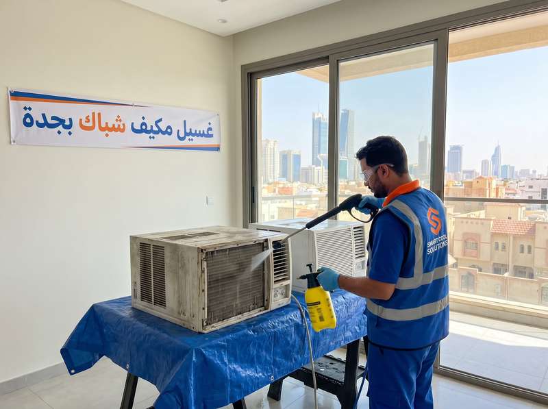 غسيل مكيف شباك بجدة - تنظيف احترافي سمارت كول